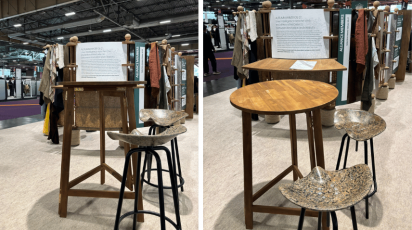 Flaxcomp®: bio-based linen stool seats on display at Première Vision