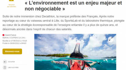 Quand Decathlon vire du bleu au vert : « L’environnement est un enjeu majeur et non négociable »