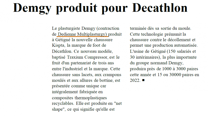 DEMGY furnizează Decathlon